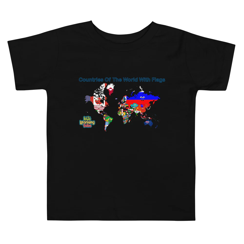 Countries of the World with Flags-Toddler Short Sleeve Tee
