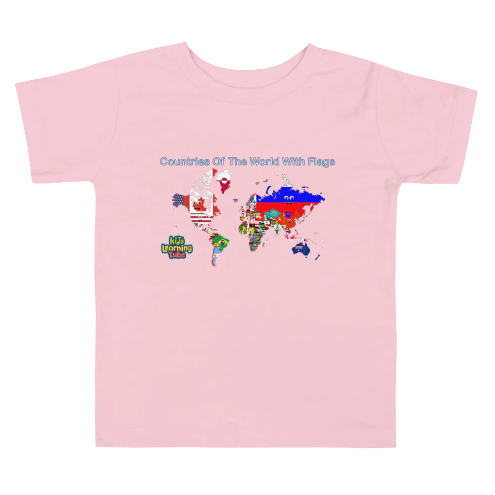 Countries of the World with Flags-Toddler Short Sleeve Tee - Image 3