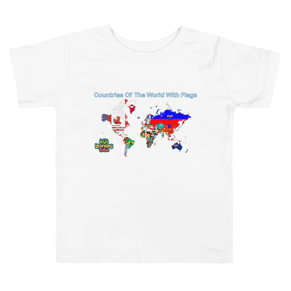 Countries of the World with Flags-Toddler Short Sleeve Tee - Image 4