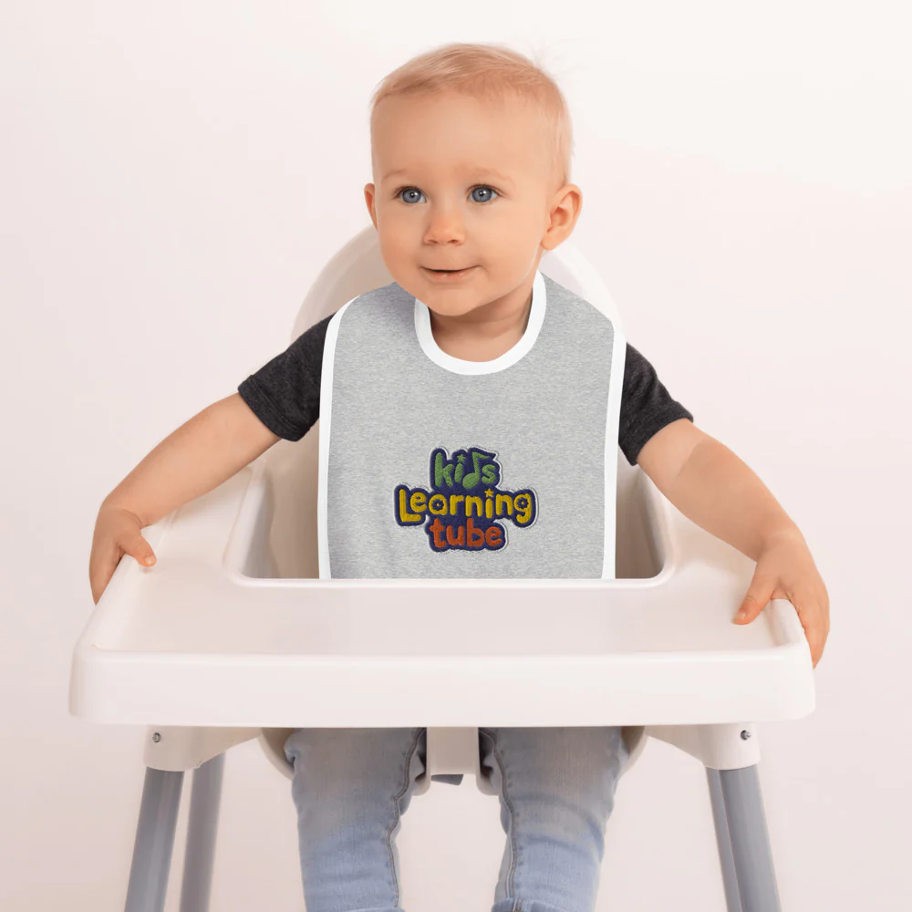Kids Learning Tube Embroidered Baby Bib