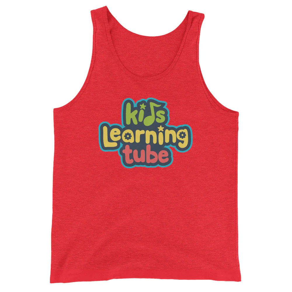 Kids Learning Tube Stacked Logo Adult Unisex Tank Top - Image 10