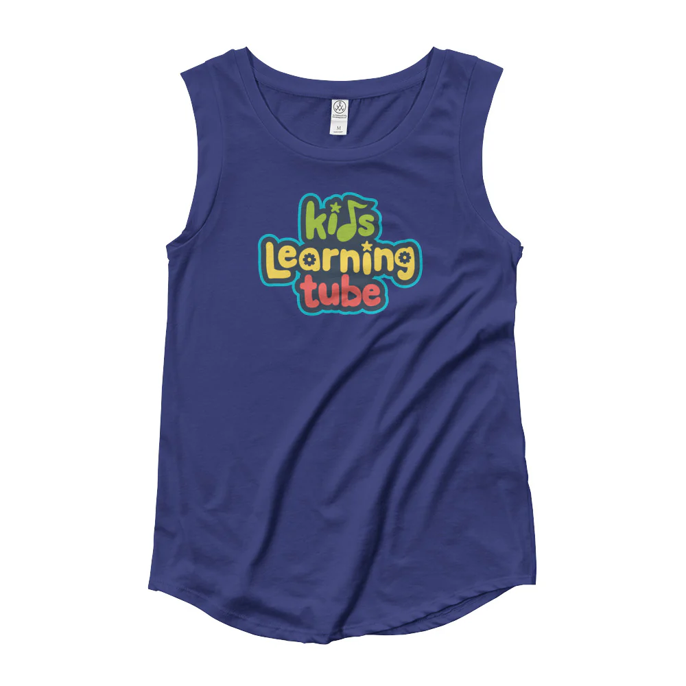 Kids Learning Tube Stacked Logo Women's Cap Sleeve T-Shirt - Image 3