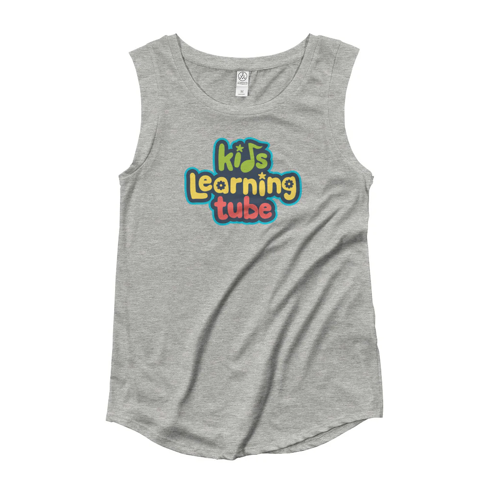 Kids Learning Tube Stacked Logo Women's Cap Sleeve T-Shirt - Image 4